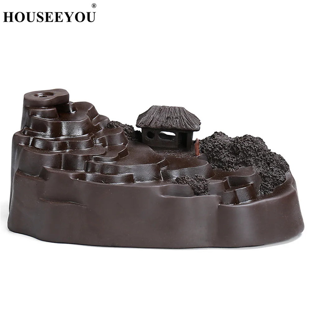 Фоновая ароматическая горелка с дымом водопадом горным речным ремеслом