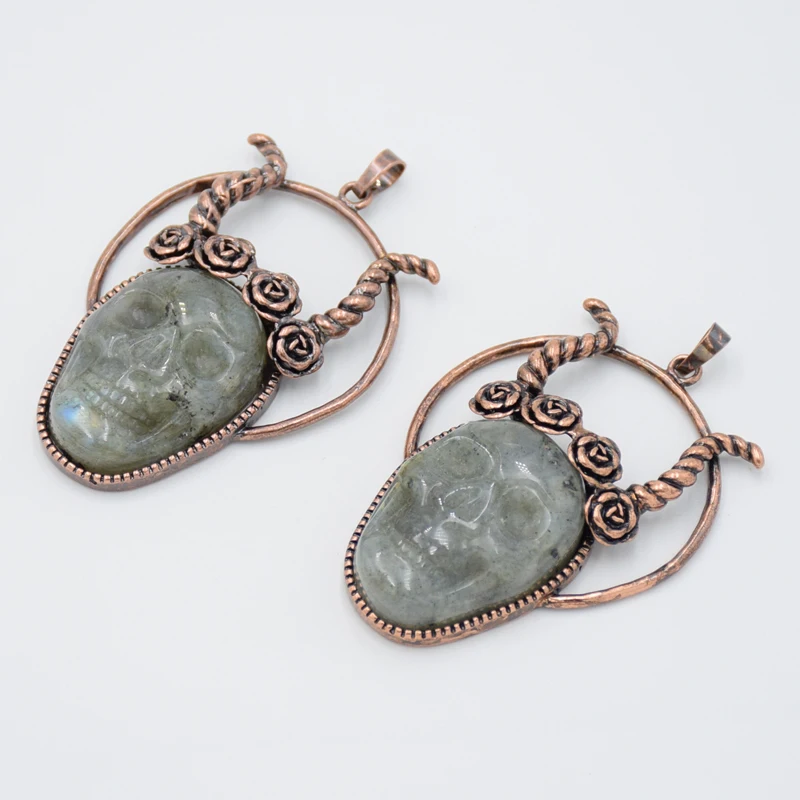Винтажный старинный медный Бронзовый натуральный камень лабрадорит маска