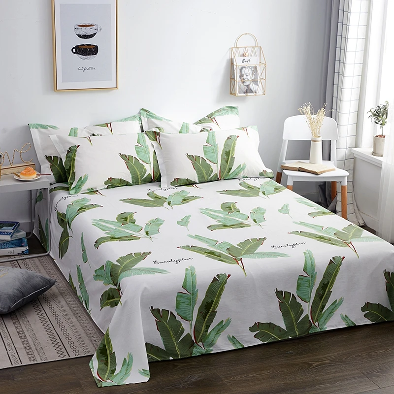 Классический Цветочный чехол на кровать плоская простыня хлопок наволочка дети