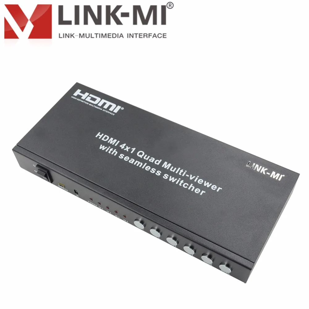 LINK-MI HDMI 4x1 Quad Video мультипросмотр с бесшовным переключателем 4 в 1 out видео мультиплексор 4 на 1 HD видео синтезатор (art.: 7973bcc0b) - 7973bcc0b