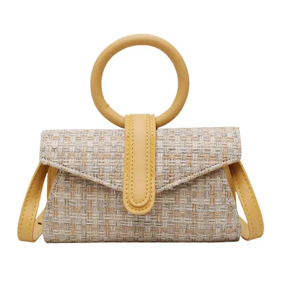 Yellow Plaid Fluorescent Color Envelope Bag For Ladies Retro High Quality Pu Leather Handbags Female Wome Elegant Korean Style Crossbody Bags - Цвет: Yellow Plaid
