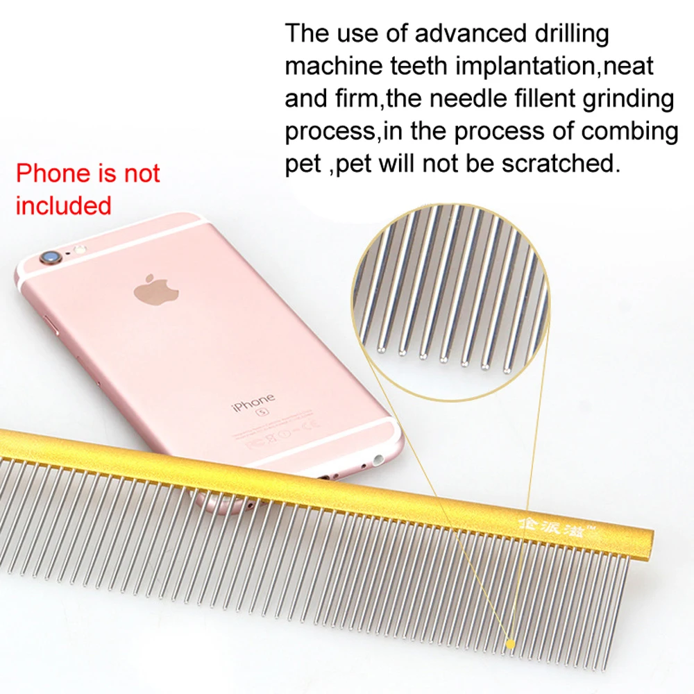 Расческа для стрижки питомцев цветная Антистатическая расческа из нержавеющей