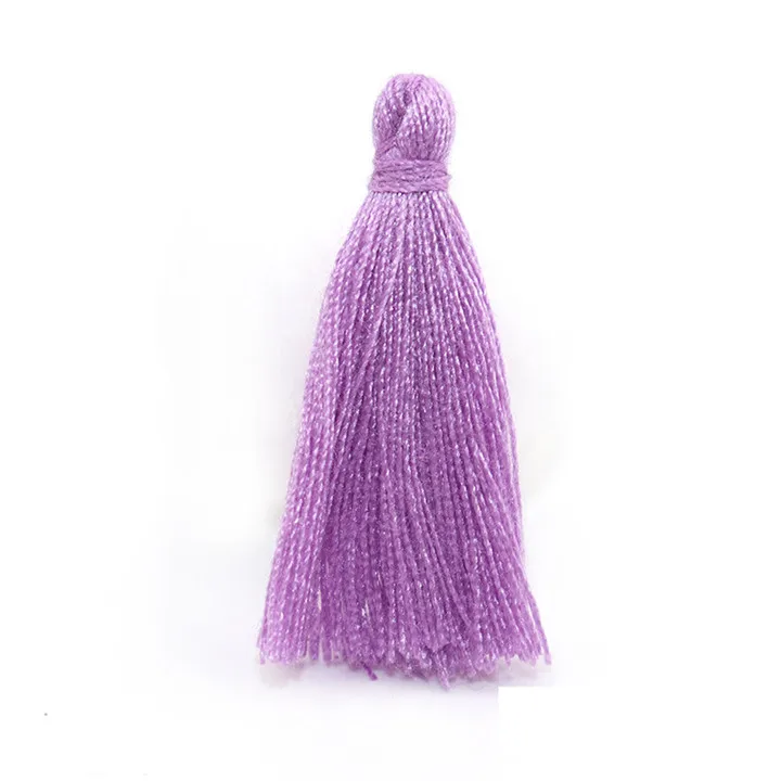 Light purple tassls 100 шт мини-кисточка бахрома кулон материалы для поделок DIY маленькие кисточки отделка одежды шторы декоративные серьги ювелирные изделия компоненты - Цвет: Light purple tassls