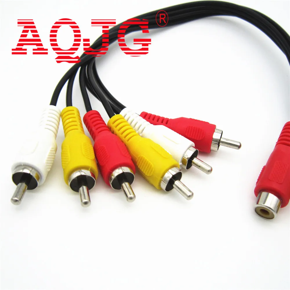3 RCA разъем мама к 6 штекер сплиттер Аудио Видео AV адаптер кабель для ТВ приставки