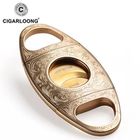 bronze silver color embossed design hole dia 24mm metal cigar cutter guillotine cigarette cutting tool with gift box cc 1902