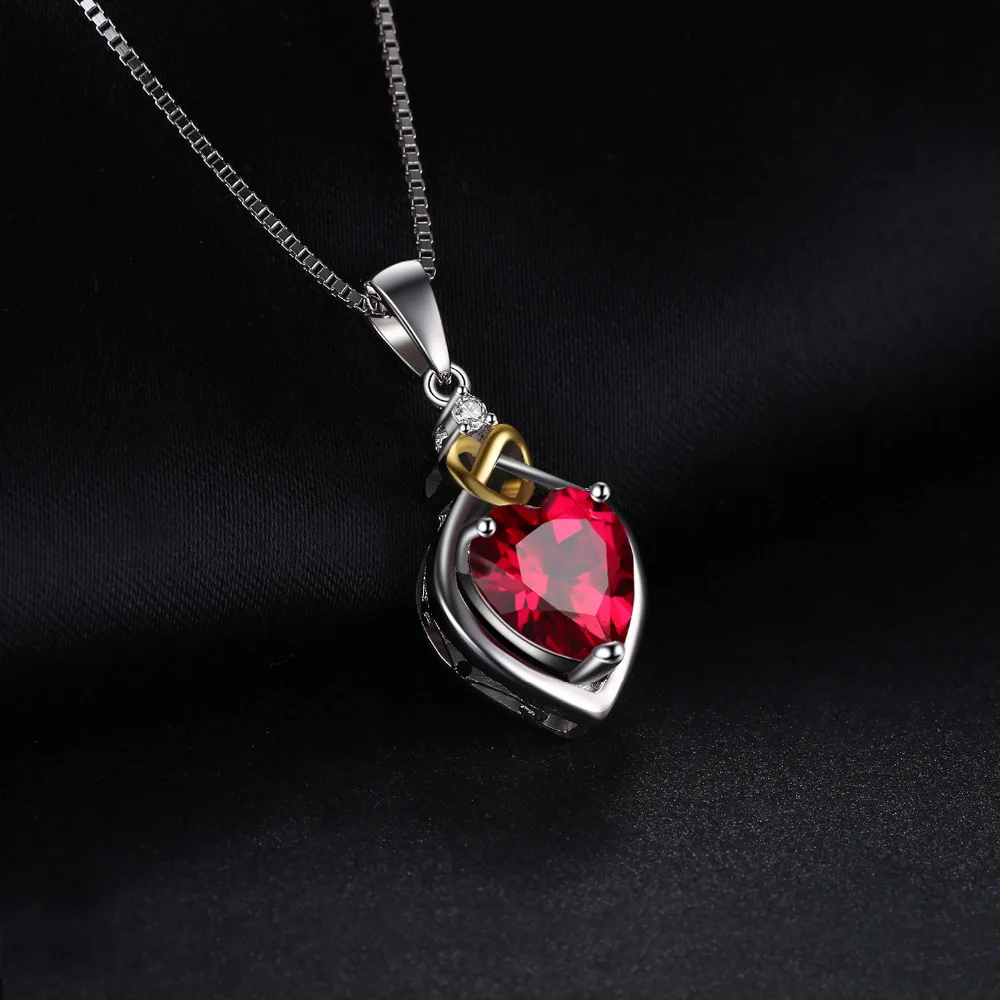 Jewelrypalace Любовь Узел Сердце 2.5ct рубинов создано 925 стерлингового серебра желтое