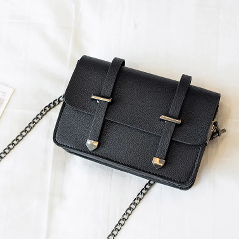 Женская Повседневная сумка из искусственной кожи Bolsa Feminina универсальная стильная сумка-мессенджер для покупок Женская однотонная классическая сумка через плечо - Цвет: Черный