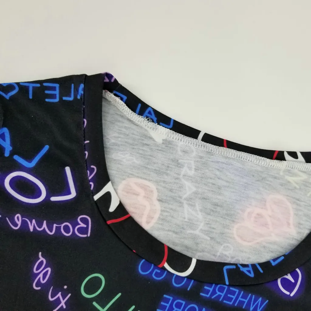 Женское летнее платье с круглым вырезом и принтом|Женские платья| |