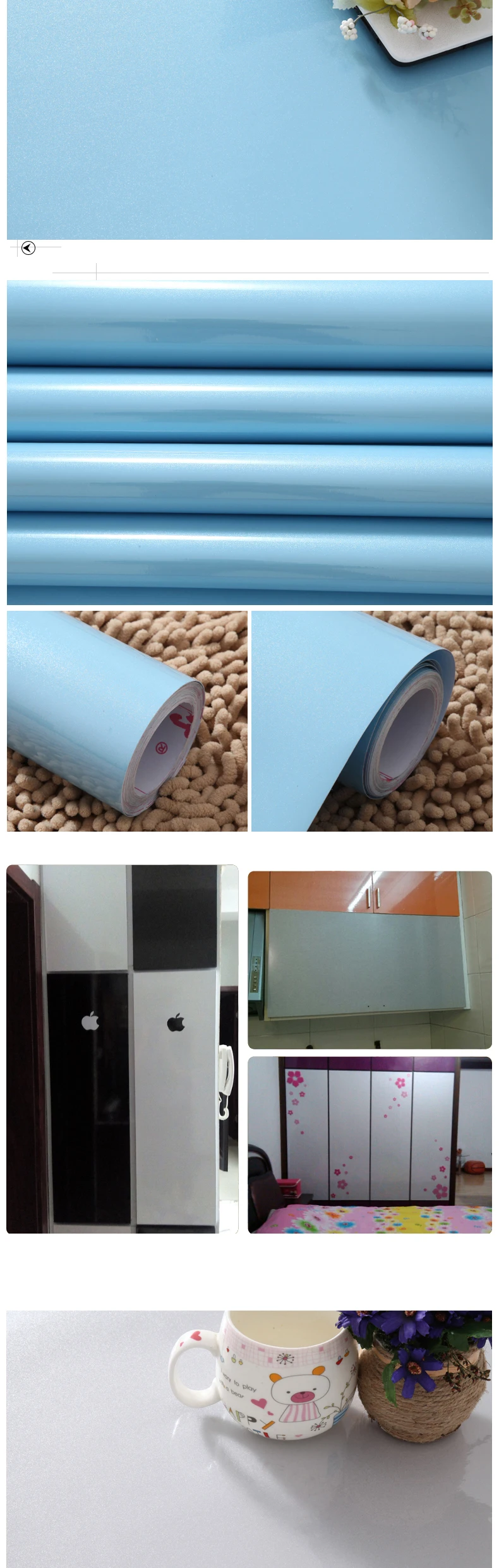Белая DIY декоративная наклейка для ремонта старой мебели самоклеящаяся настенная бумага для кухонного шкафа шкаф ПВХ водонепроницаемая настенная бумага