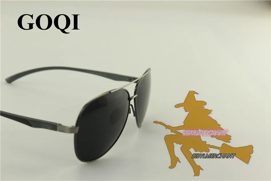 GOQI стиль мужские Gafas, оправа из металлического сплава поляризационные винтажные овальные очки, дикое покрытие цветные мужские солнцезащитные очки