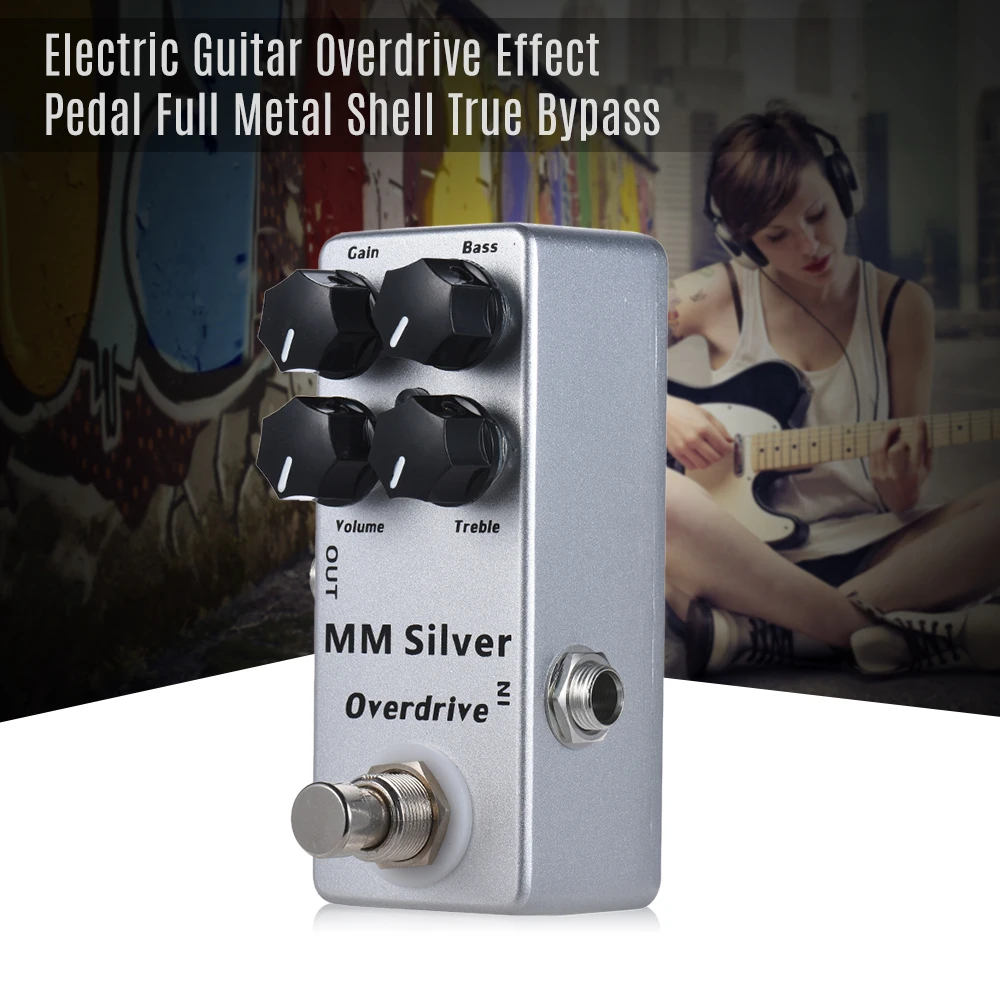 Акции MOSKY мм Серебряный Электрогитары Педаль Эффекта овердрайв полная