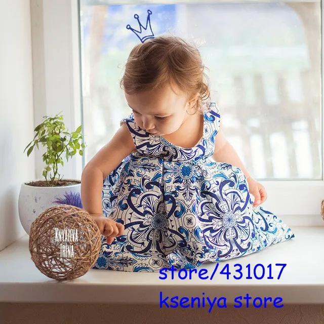 Kseniya/Детские вечерние платья для девочек; Цвет синий детская одежда из хлопка детская одежда детские платья без рукавов для девочек 2-12 лет