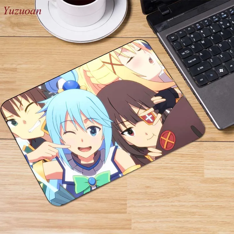 22x18cm Yuzuoan большая акция Россия японский аниме Konosuba Megumin прочный резиновый коврик для мыши игровой коврик для мыши размер для 180*220*2 мм - Цвет: 22x18cm