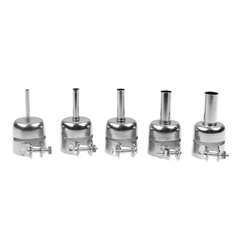 5pcs 1 комплект Тепловая пушка из нержавеющей стали сопла 3-12 мм квадратные круглые тепловые воздушные пушки наконечник для 850 паяльная станция горячего воздуха - Цвет: 5pcs