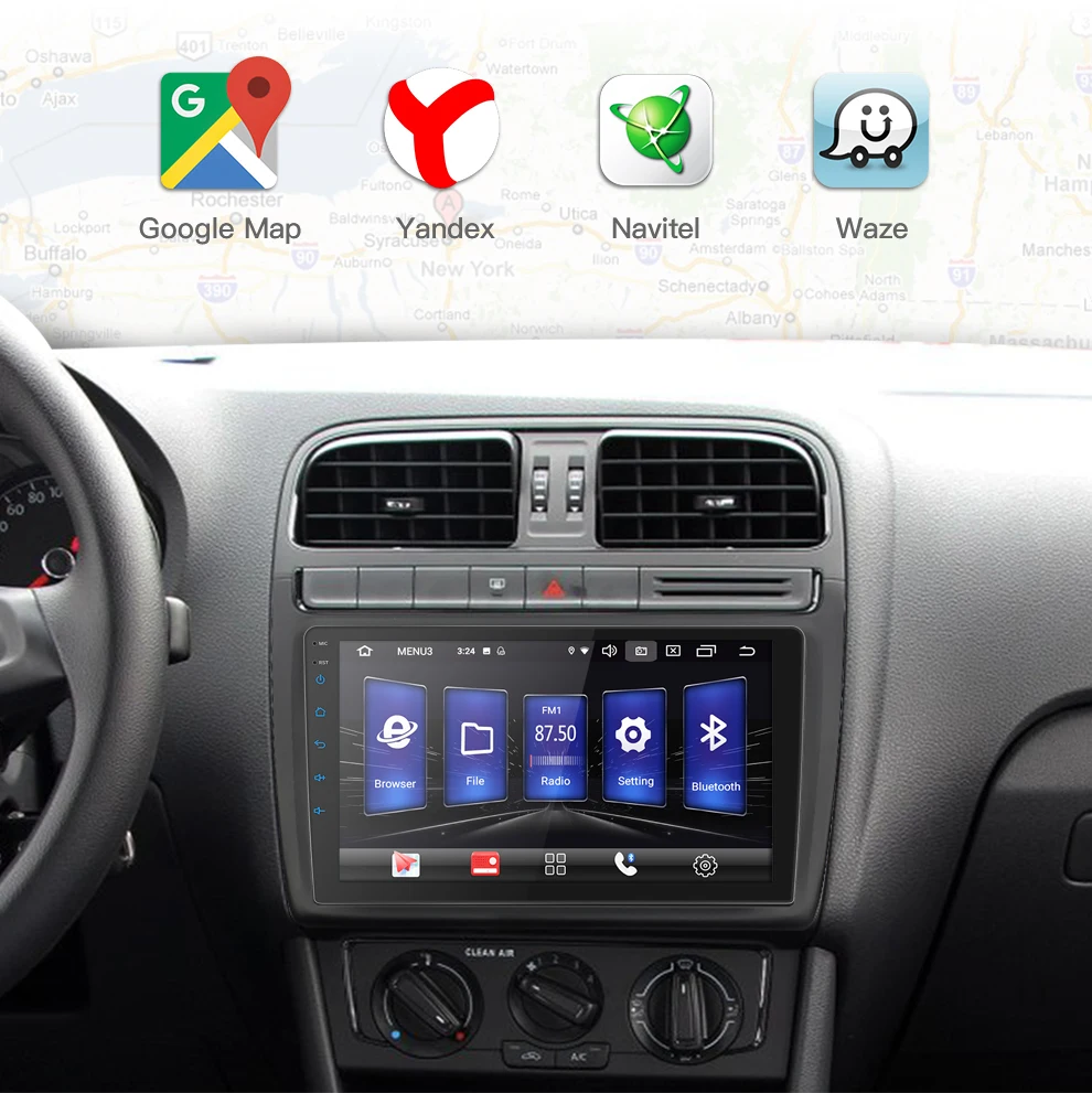 Ips DSP 2din Android 9 мультимедийный плеер универсальный gps Navi авторадио Wifi 3g стерео радио видео плеер для Verna PASSAT Nissian