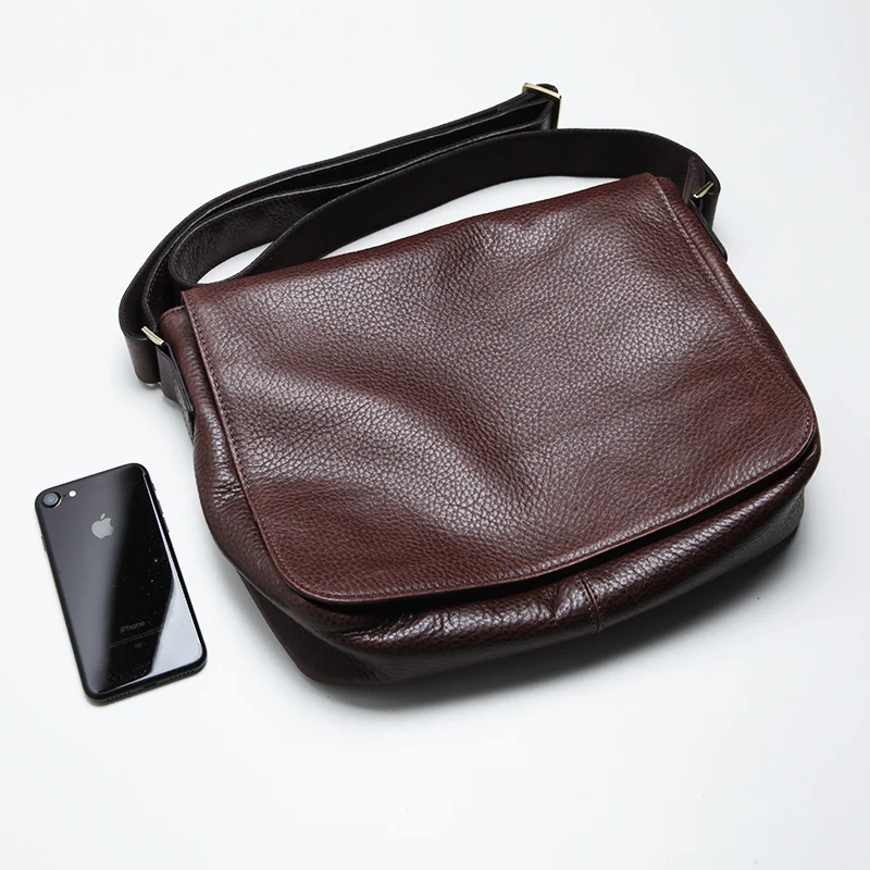 LANSPACE Натуральная кожа Мужская сумка через плечо для отдыха из коровьей кожи в