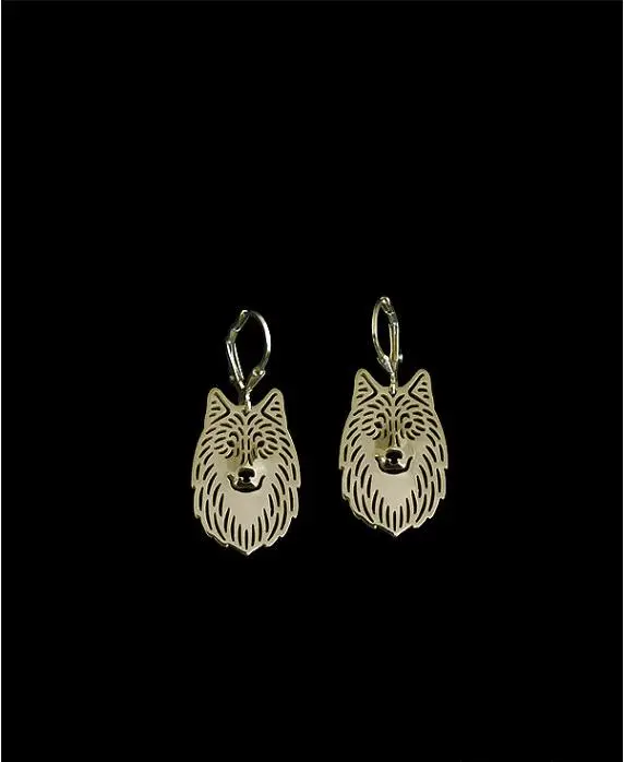 Уникальный ручной работы полые серьги с волком собаками любителей животных