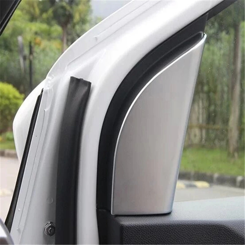 

WELKINRY car auto cover for Honda CITY GM6 2014 2015 2016 2017 ABS chrome front door A pillar column interior triangle trim