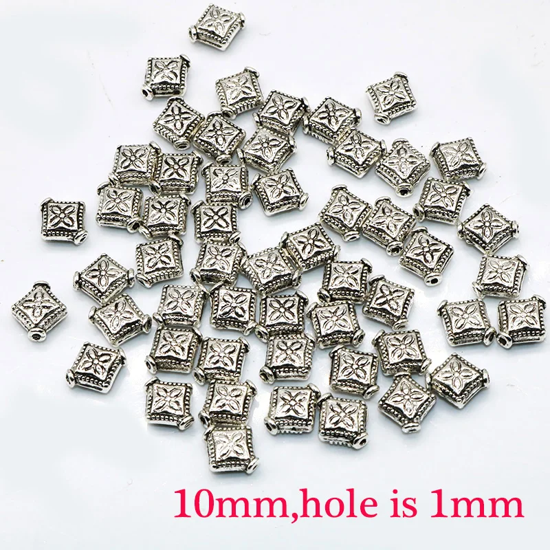 Бусины разделители серебристого цвета для браслетов 6 10 мм 50 шт.|silver spacer beads|loose