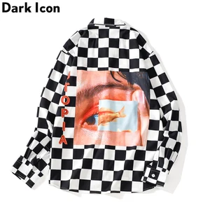 Рубашка мужская в клетку, с длинным рукавом, осень 2019