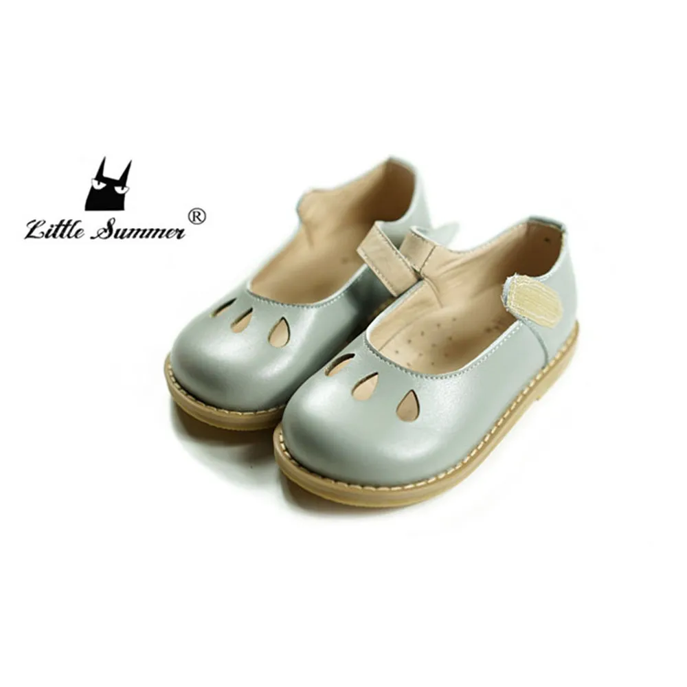 Детская повседневная обувь из натуральной кожи для девочек на плоской подошве с