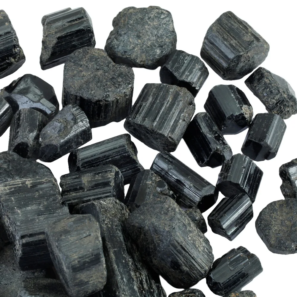 TUMBEELLUWA 1lb (460g) Natural Black Tourmaline Raw Stones Rough Rock Crystals for Tumbling,Cabbing,Wire Wrapping,Wicca & Reiki