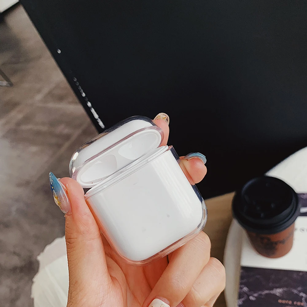 Прозрачный чехол жесткий милый защитный для AirPods футляр наушников|Аксессуары