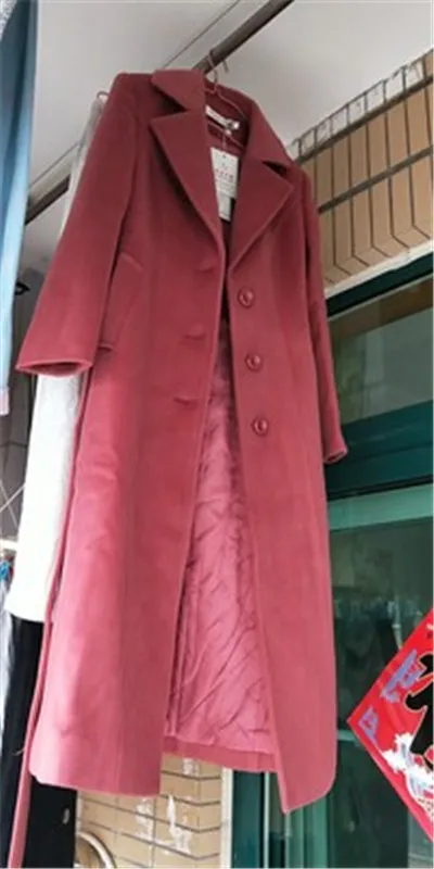 Длинное шерстяное Женское пальто, Осень-зима, плюс размер, 5XL, шерсть, кашемировое пальто, женское тонкое, удлиненное, элегантное, шерстяное пальто 2479