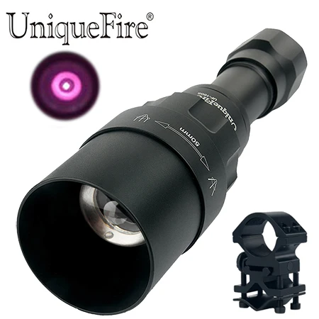 UniqueFire 1605 USB Перезаряжаемый T50 IR 940nm светодиодный светильник-вспышка инфракрасный светильник 50 мм выпуклая линза ночное видение фокусировка регулируемый фонарь - Испускаемый цвет: Torch  and Holder