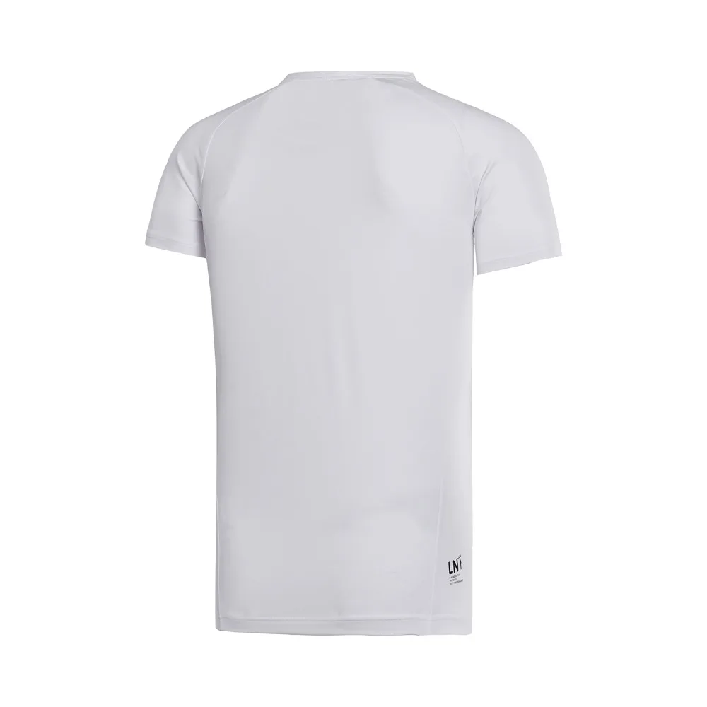 Li Ning мужская тренировочная серия Футболка Slim Fit дышащий комфорт подкладка