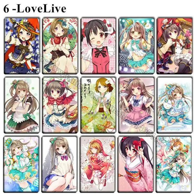 6 LoveLive 40 pcs/lot cute Re:Life in a different world from zero Anime Card Stickers girl Toys Cartoon Rem Ram Movie Souvenir Stickers - Цвет: 6 LoveLive