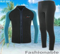 2mm neoprene long sleeve jumpsuit men two piece wetsuit scuba diving suit snorkeling shirts pants winter swim surf wetsuits