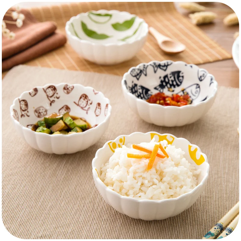 Japanese and wind hand-painted ceramic bowl occupy the home Retro thread household utensils rice bowls salad of soup | Дом и сад