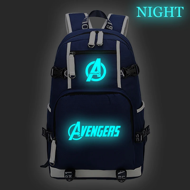 Горячий Рюкзак Супергероя Супермен Мстители Железный Человек Светящаяся Большая школьная сумка для путешествий на каждый день.