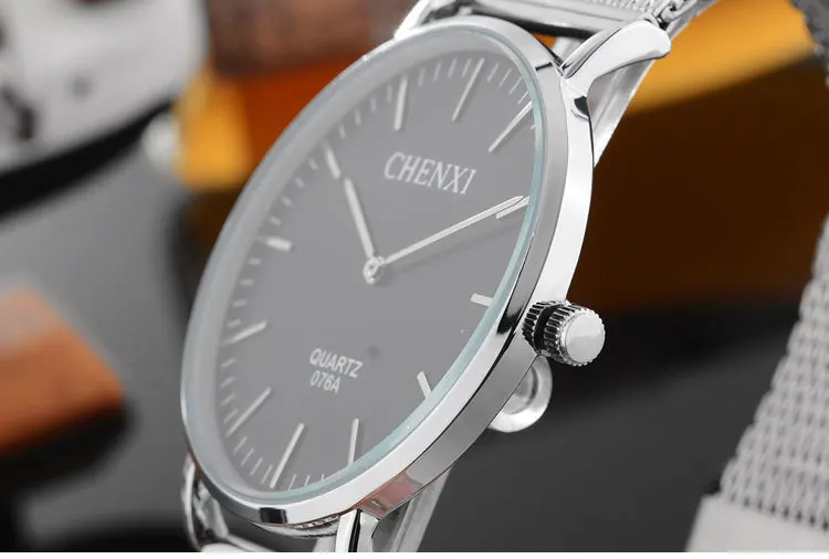 Мужские кварцевые часы с сетчатым браслетом из нержавеющей стали | Наручные