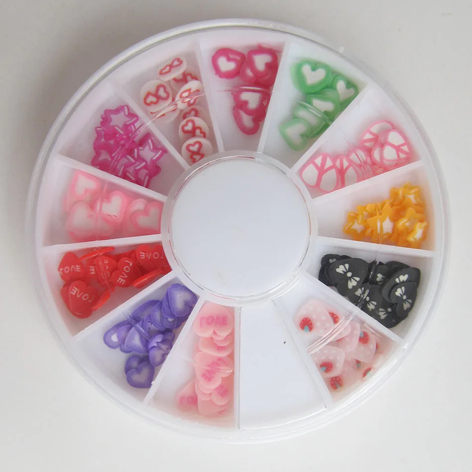 Горячая продажа милые DIY глина фимо для дизайна ногтей колеса украшения Тепло