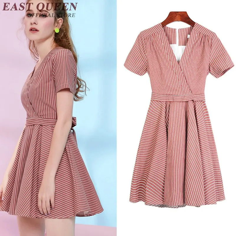 Миди платье с поясом в полоску туника kawaii милые маленькие платья молодежная