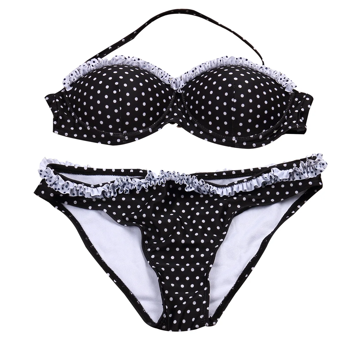 Женский купальник в горошек короткий сексуальный женский комплект бикини милый