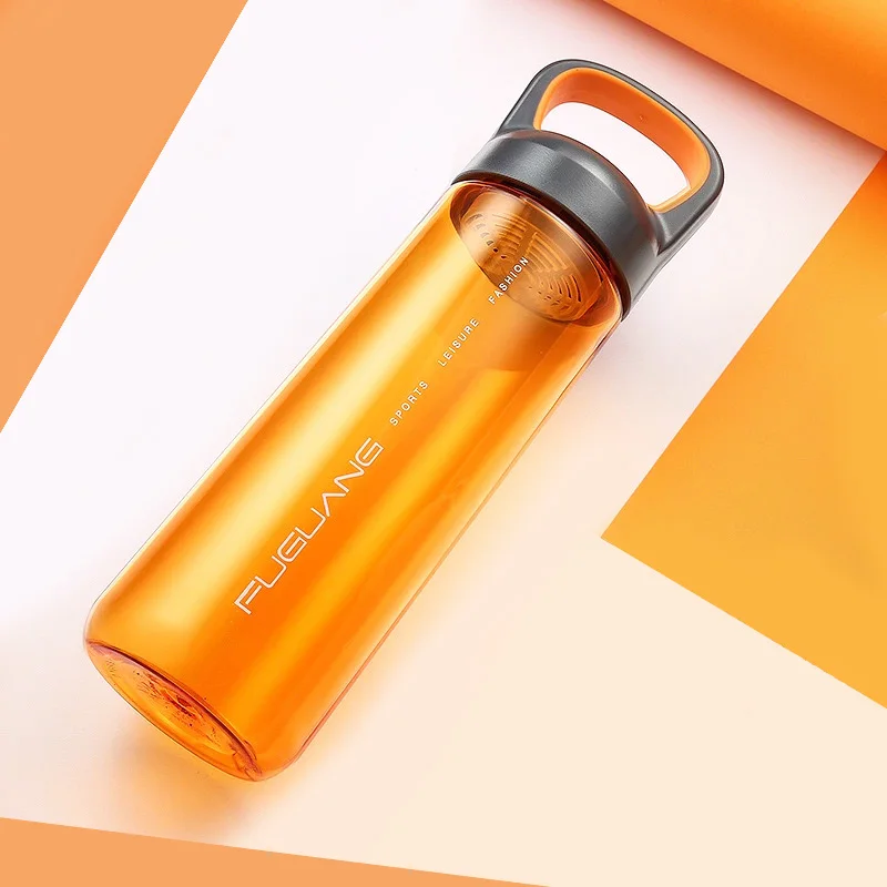 700ml 4 Candy Color Transparent handgrip food grade plastic sports hiking portable tea infuser water bottle | Дом и сад