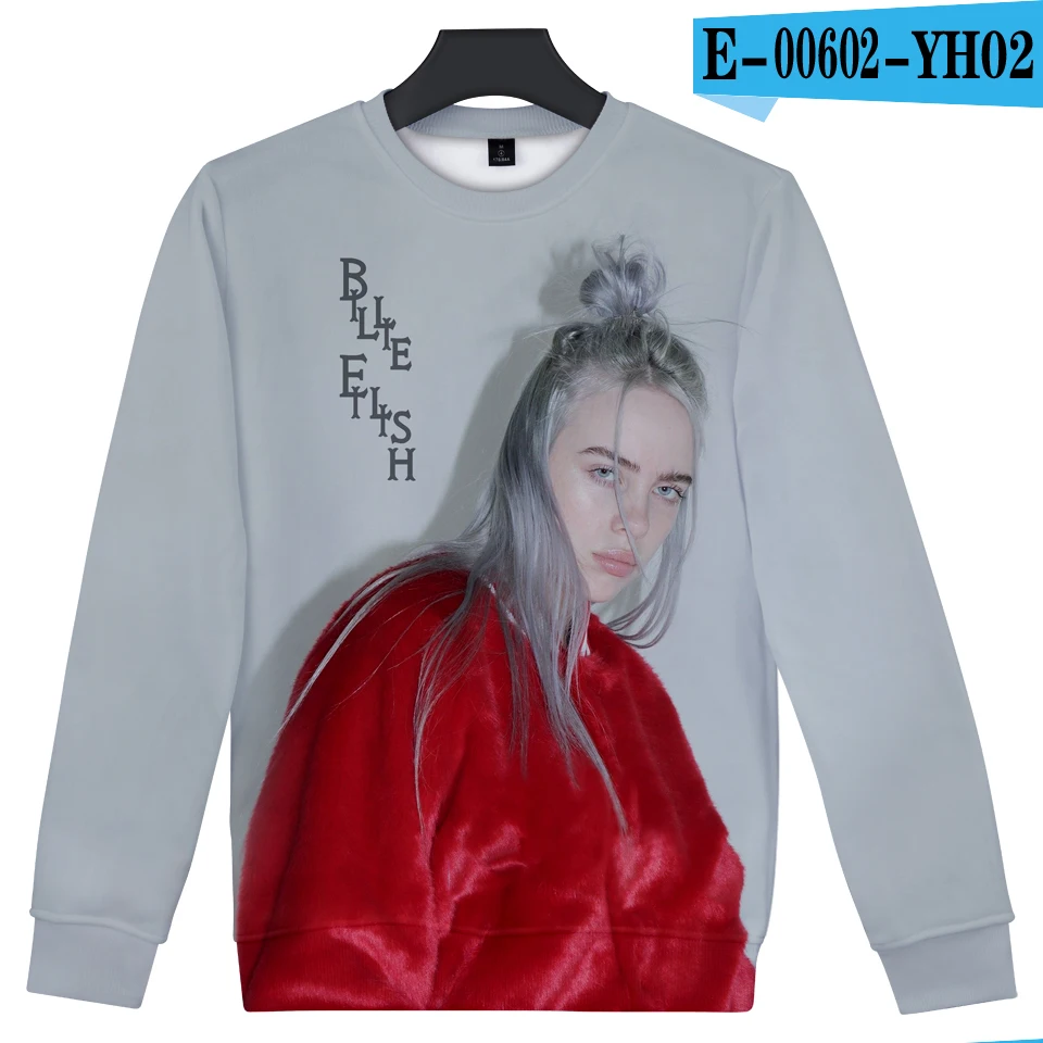 Женская/мужская одежда с 3D принтом Billie Eilish,, повседневные крутые летние толстовки с капюшоном в стиле Харадзюку, топы размера плюс 4XL - Цвет: YH02-1-1