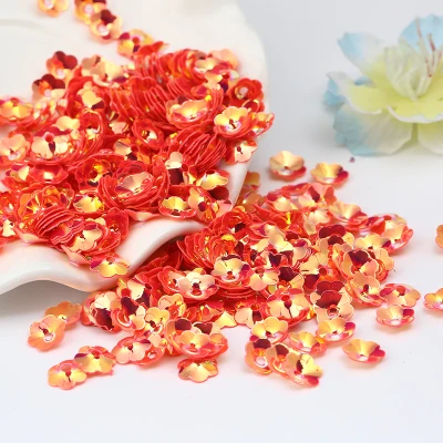 Melon red with gold 10 мм блестящая чашка сливы Свободные цветы блестки с 1 центральной отверстием для шитья Ремесло Свадебные DIY Конфетти украшения 480 шт - Цвет: Melon red with gold