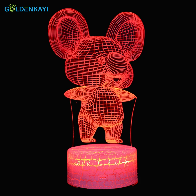 3D Koala Светодиодные ночные светильники атмосферная настольная лампа сенсорный