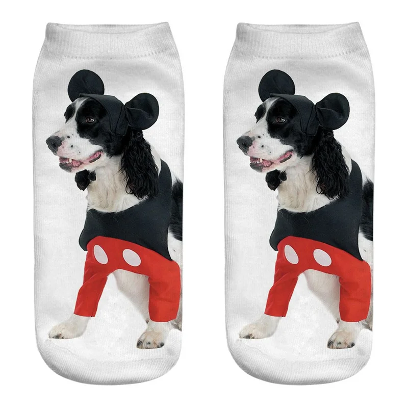 7 Dreamlikelin Kawaii Dog 3D принт женские носки 27 стилей золотой ретривер Schnauzer милые носки до лодыжки для женщин детей - Цвет: 7