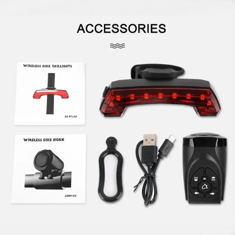 Водонепроницаемая велосипедная задняя фара светодиодный задний фонарь 120дБ Рог