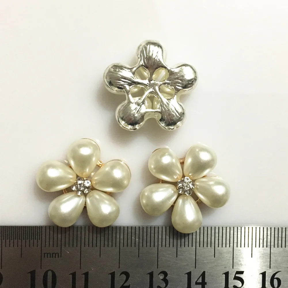 Жемчужные пуговицы CJSIR из сплава с цветами 5 шт. 24 мм свадебное украшение для