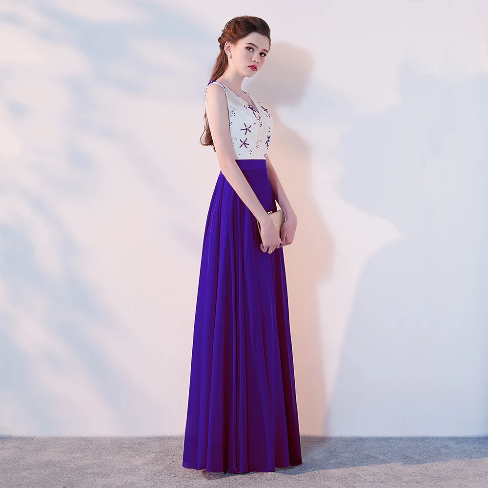 Женское вечернее платье Элегантное Длинное с бисером для выпускного вечера