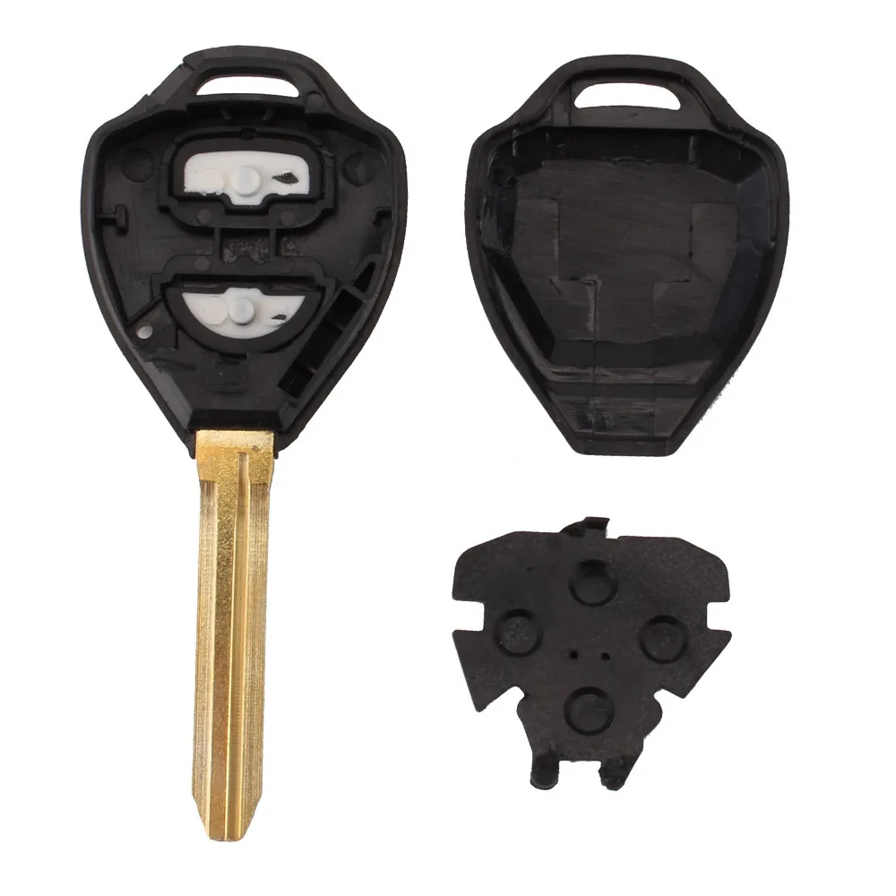 

KEYYOU 10x 2 Button Uncut Replacement Plastic Remote Blank Keys for Toyota Corolla RAV4 Toy43 Blade