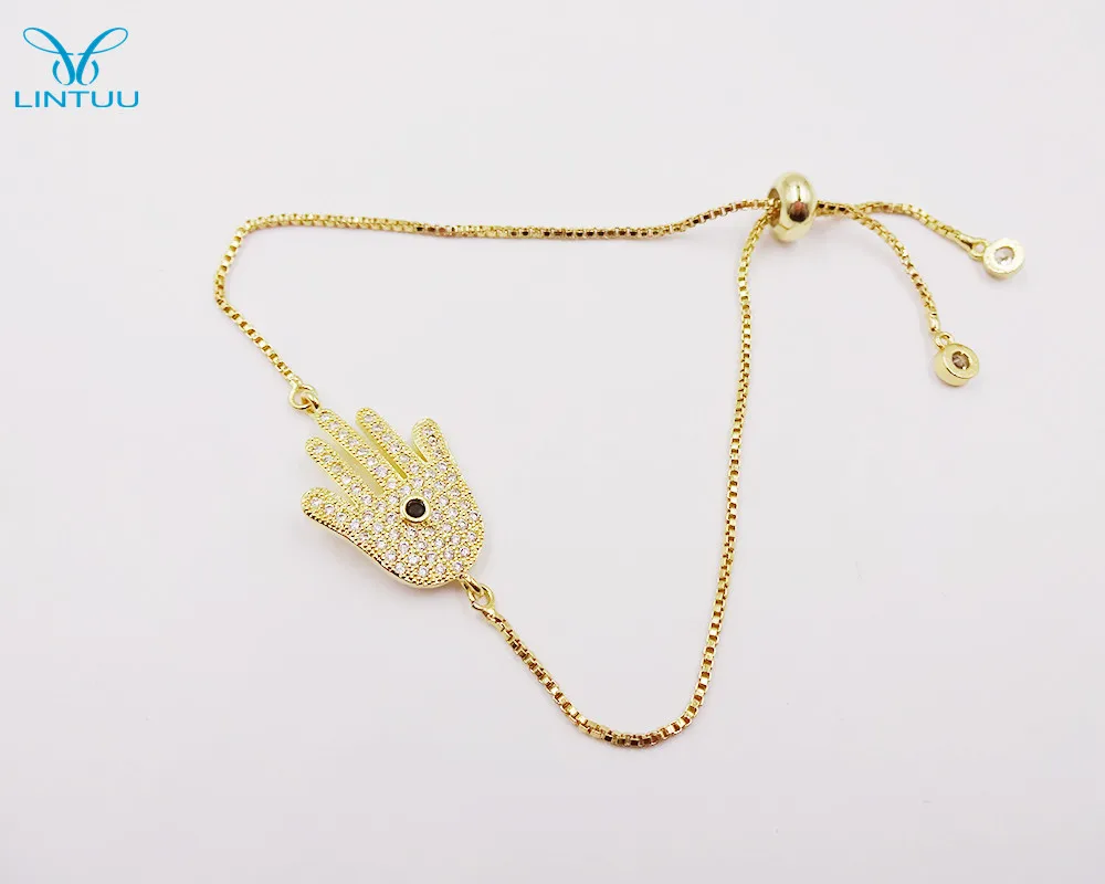 High Quality Tiny Cubic Zirconia Crystal Pave Tube evil hand infinity flower lip leaf Bracelets women with Adjustable Slide Lock | Украшения