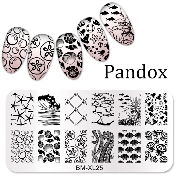 Pandox ногтей штамповки пластины серии животных милые кошки завод дизайн ногтей штамп изображения маникюрный шаблон трафареты украшения ногтей - Цвет: BMXL25
