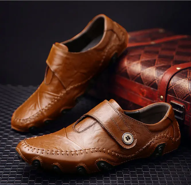 2017 New Arrival Fashion Men Flats Casual Shoes High Quality Genuine Leather Driving Brown Black Buckle | Обувь